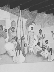 "Market" Mural, completed in 1949 by student Robert Hugenberger